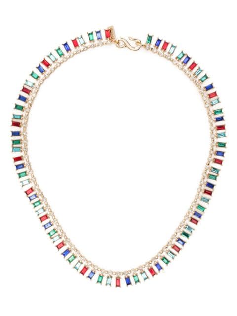 Kenneth Jay Lane crystal-embellished baguette necklace