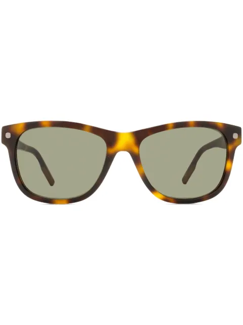 Zegna tortoiseshell-effect rectangle-frame sunglasses