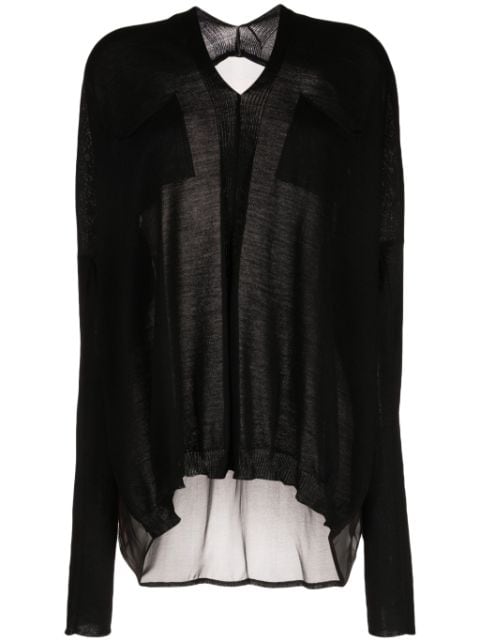 Masnada abstract-print wool blouse