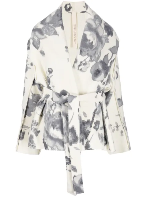 Forme D'expression floral-print belted short coat