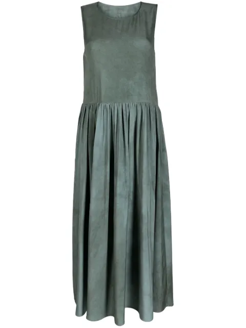 Uma Wang vestido midi con efecto envejecido