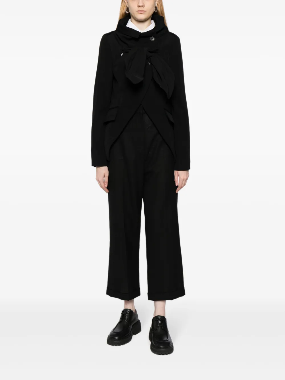 Rundholz scarf-collar virgin-wool jacket - Zwart