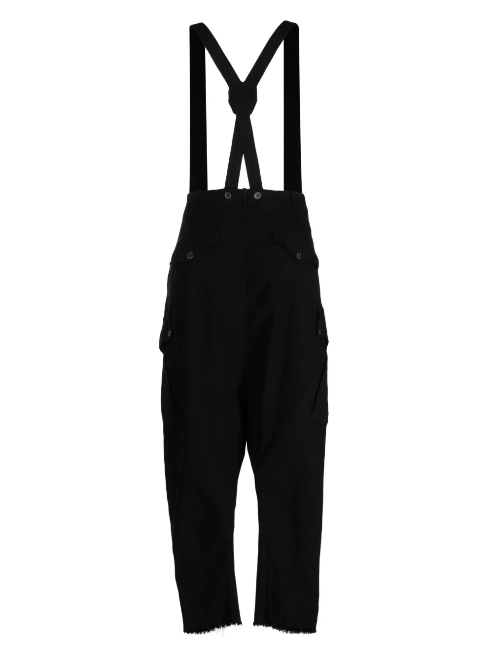 Masnada straight-leg cargo dungarees - Zwart