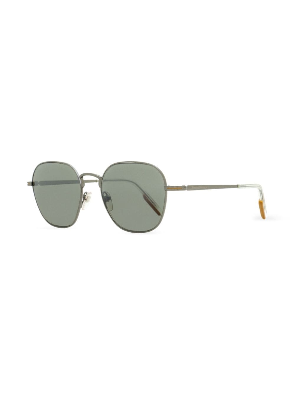 Shop Zegna Engraved-detail Square-frame Sunglasses In Green