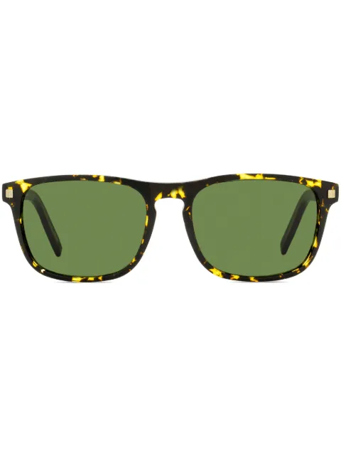 Zegna tortoiseshell-effect rectangle-frame sunglasses