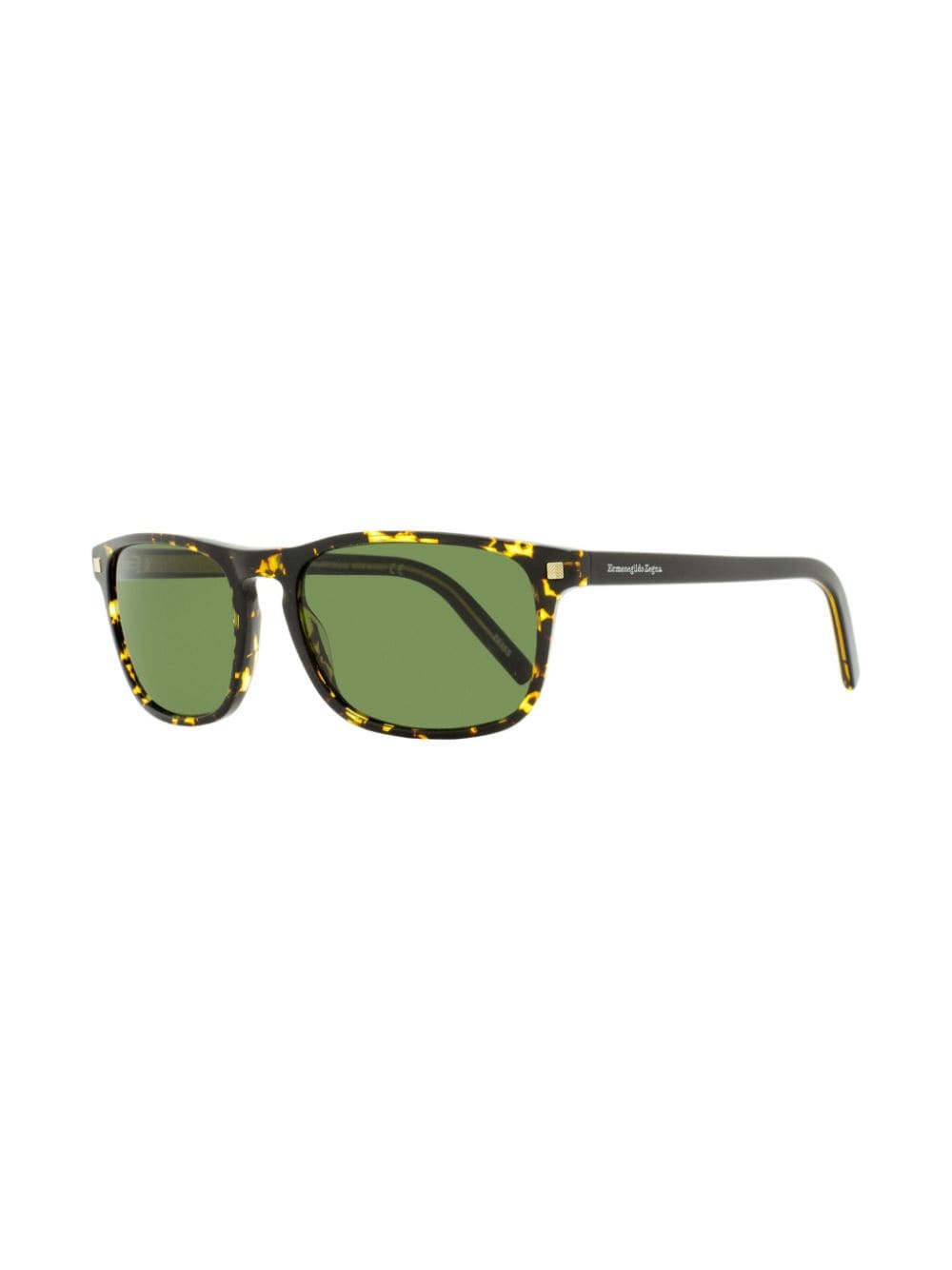 Shop Zegna Tortoiseshell-effect Rectangle-frame Sunglasses In Brown