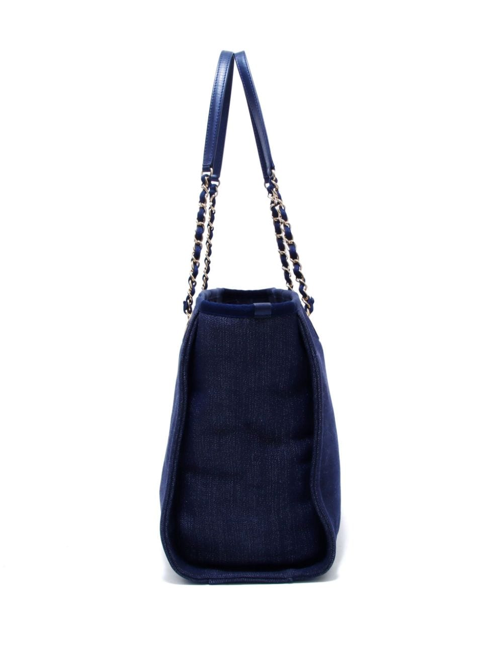 Pre-owned Chanel 2013-2014 Denim Line Tote Bag In Blue