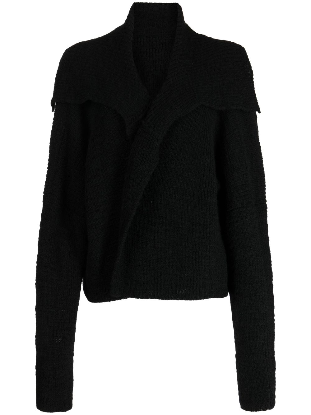 Yohji Yamamoto Spread-collar Wool Bolero In Black