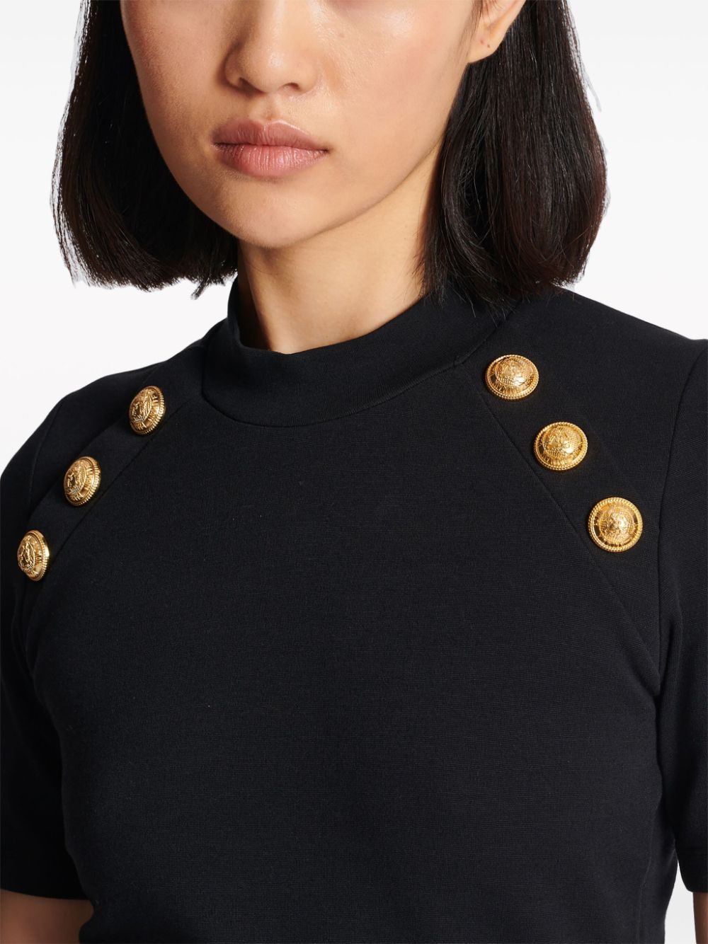 Balmain 6-Button raglan-sleeve T-shirt Women