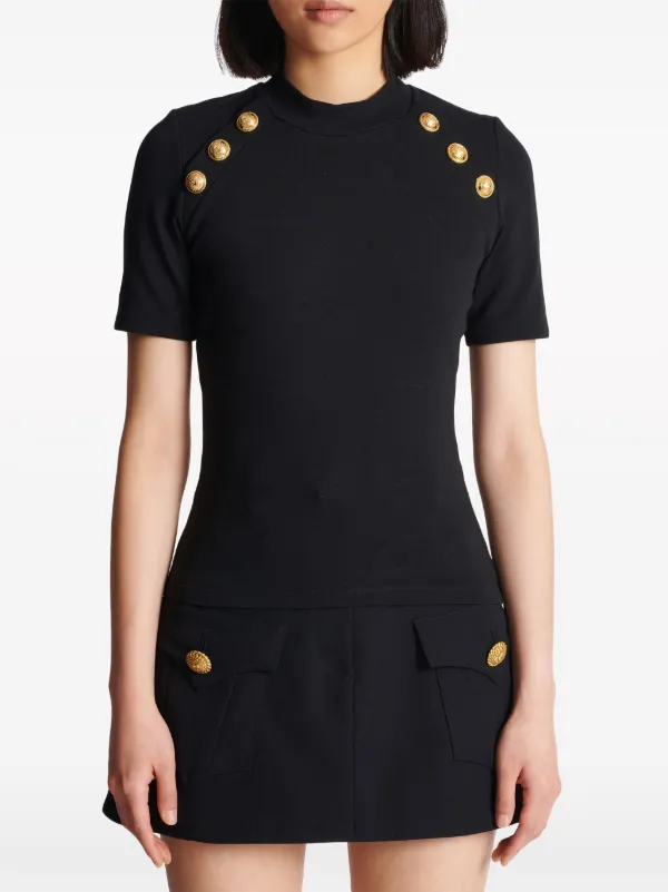 Tシャツ・カットソー BALMAIN Women Tunic Tops 25PBF1EE020BB02 EAB Black BALMAIN Women Tunic Tops 25PBF1EE020BB02 EAB Black (BALMAIN
