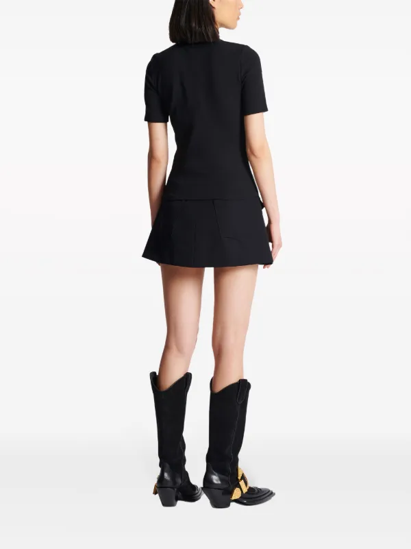 【関税込み】Balmain ブラック 6ボタン Tシャツ Balmain 6-Button raglan-sleeve T-shirt | Black | FARFETCH