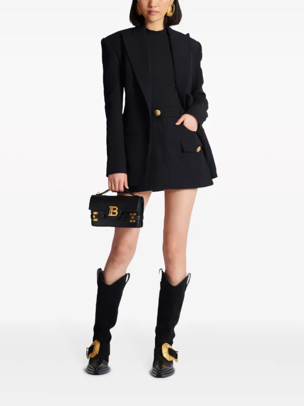 Balmain 6-Button raglan-sleeve T-shirt | Black | FARFETCH