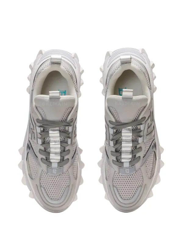Balmain B-East PB Panelled Sneakers | Grey | FARFETCH