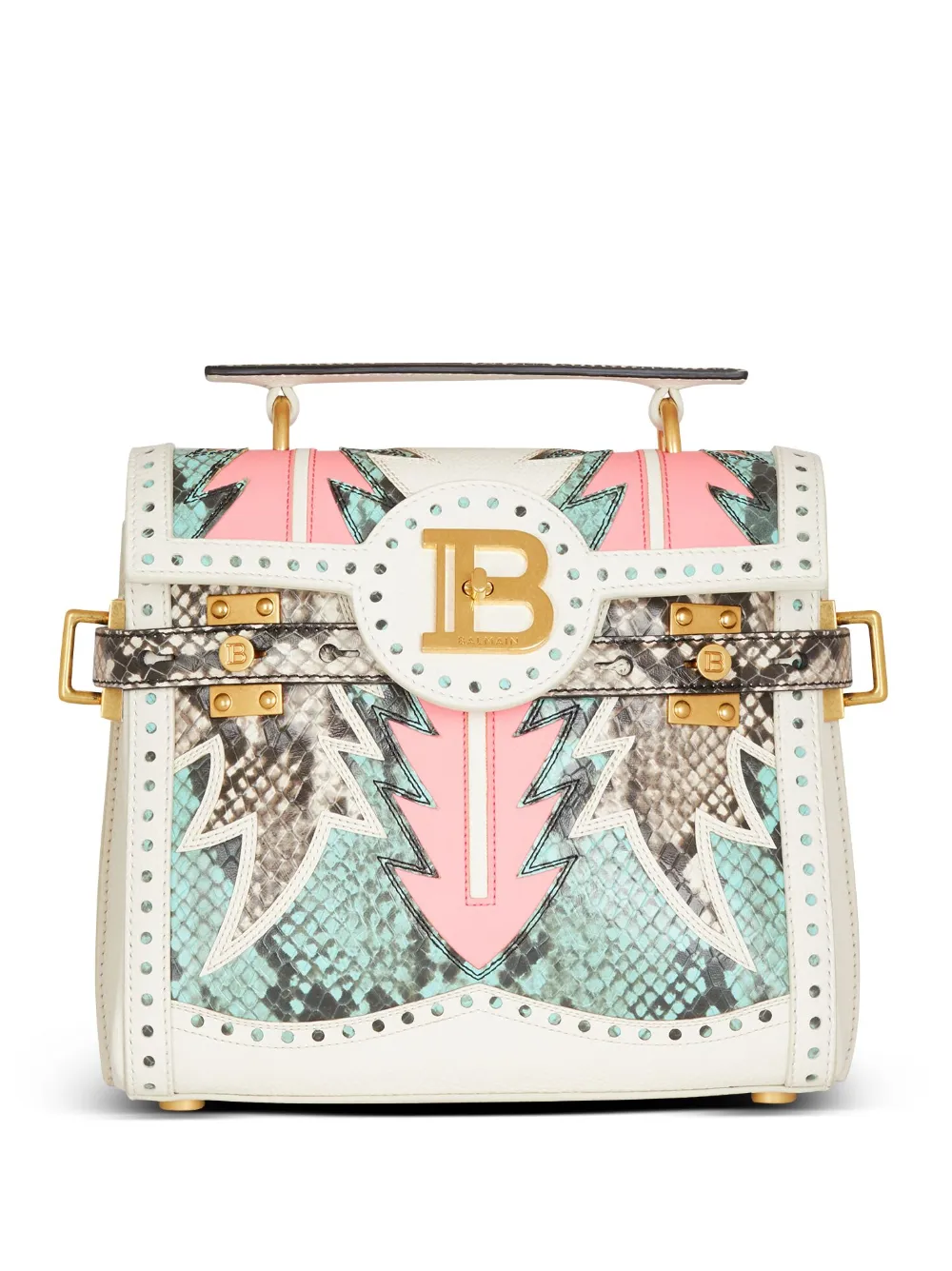 Balmain B-Buzz 23 patchwork leren tas Multicolor Dames