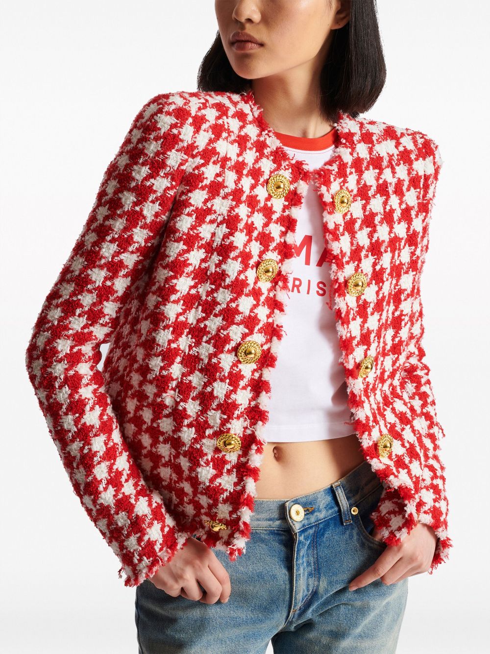 Balmain houndstooth tweed jacket Women