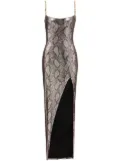 Balmain python-print metallic maxi dress - Silver