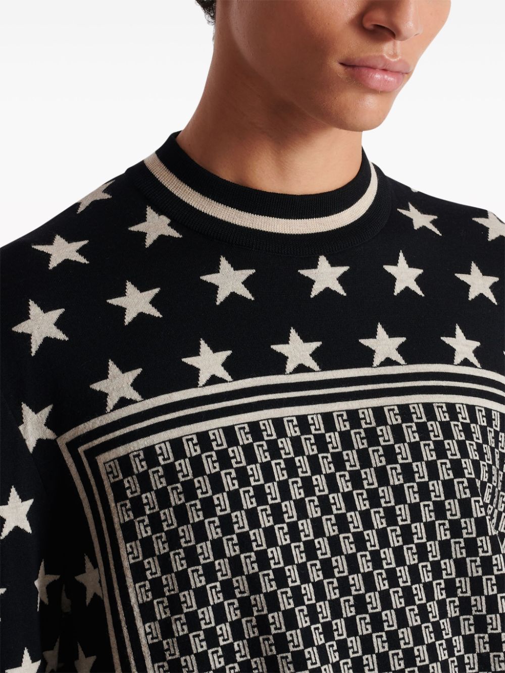 Affordable Balmain Monogram Stars wool jumper Men