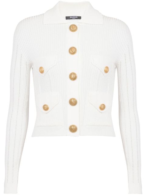 Balmain buttoned ribbed cardigan Women