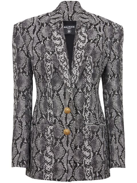 Balmain 2-Button snakeskin-print blazer Women