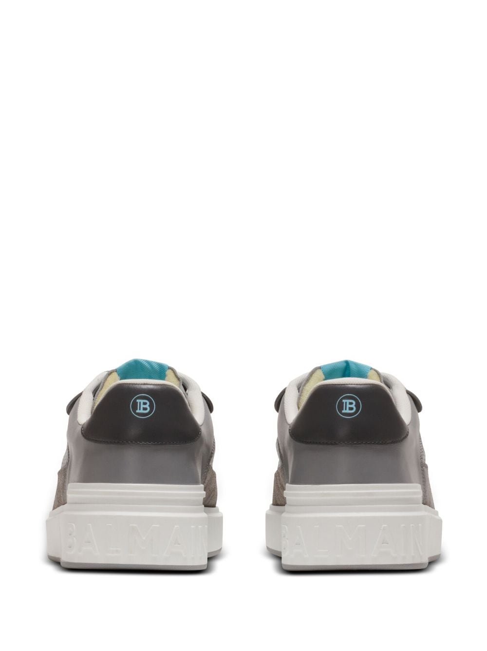 Shop Balmain B-court Flip Sneakers In Grey