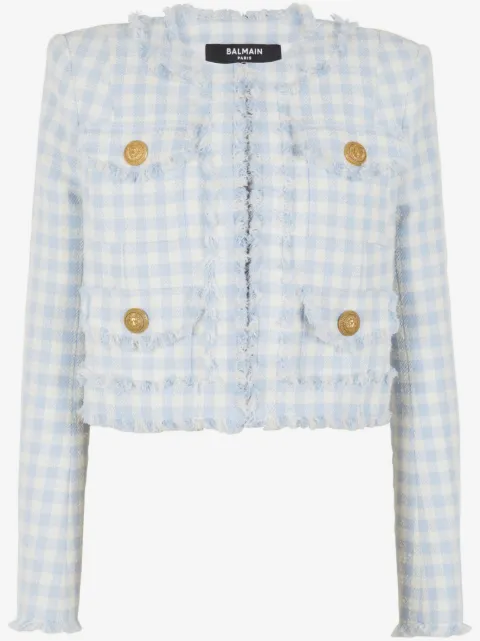 Balmain chaqueta a cuadros gingham