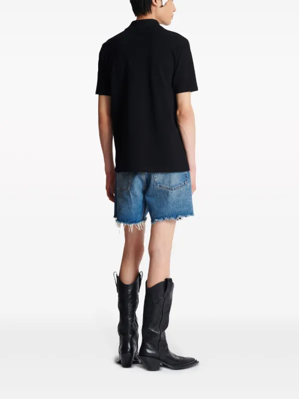 Tシャツ・カットソー BALMAIN Men Polo Shirts FH1EG000BB73EAB Black Balmain Jacquard Logo Stretch-Cotton Polo Shirt | Saks Fifth