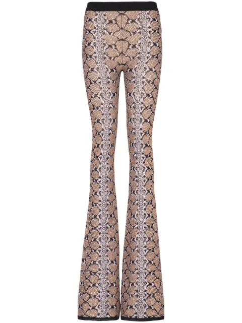 Balmain pantalones con efecto de piel de pitón en jacquard