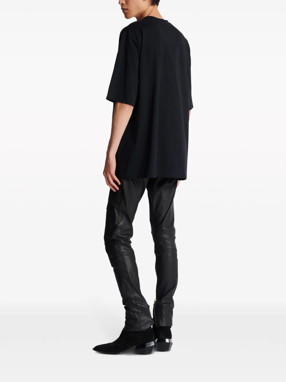 Shop Balmain Signature-embroidered Cotton T-shirt In Schwarz