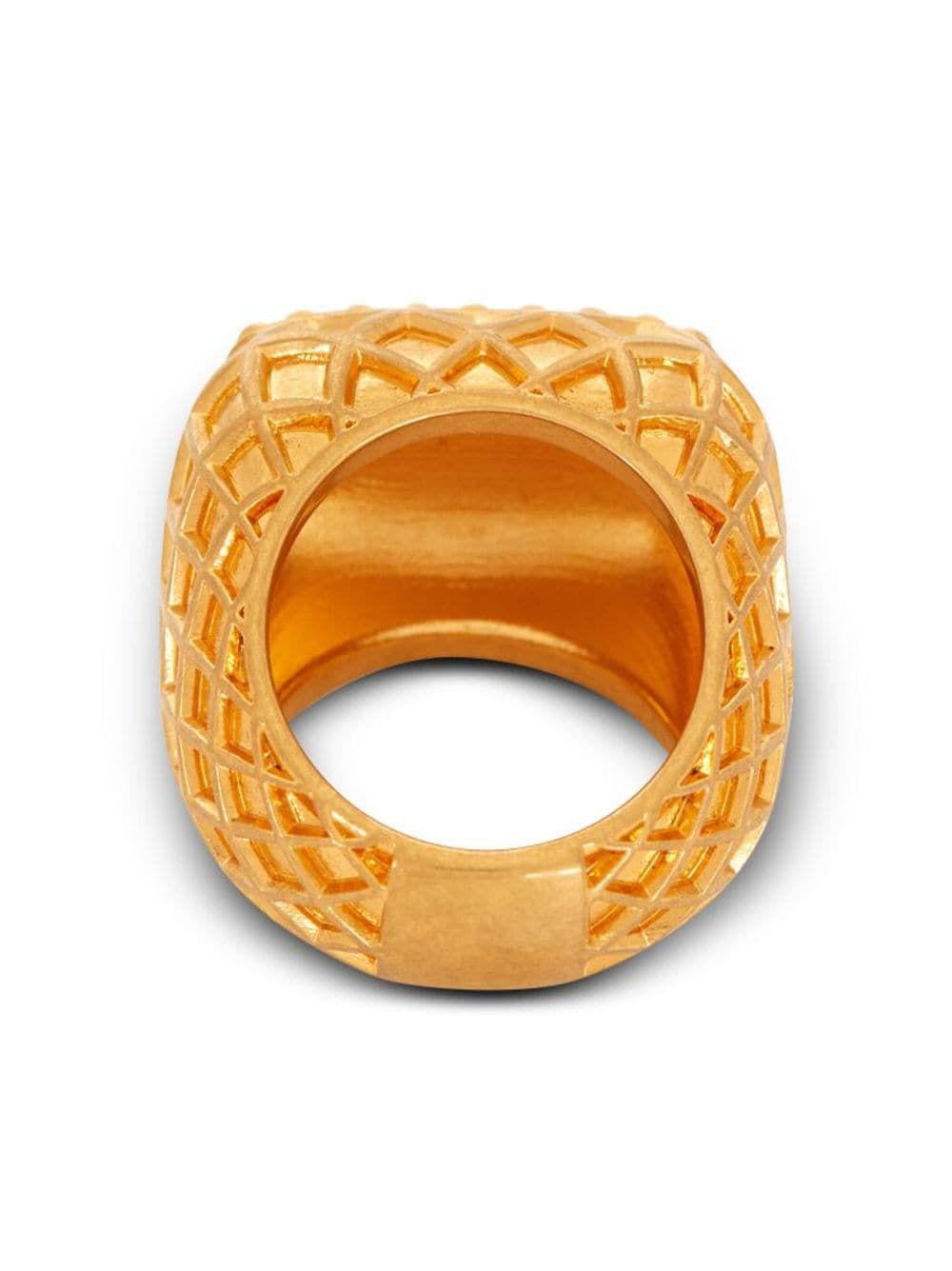 Shop Balmain Signature Embossed-finish Ring In Gold