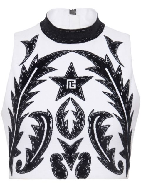 Balmain Baroque cropped top Women