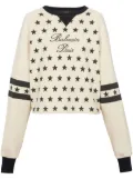Balmain Signature-logo organic-cotton sweatshirt - White