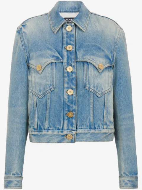 Balmain Jaqueta jeans com lavagem estonada