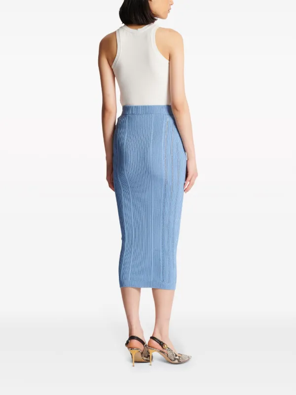 【送料&関税込】Balmain Knit Midi Skirt Cable-knit midi skirt - Women | BALMAIN