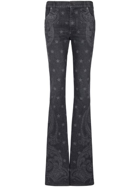 Balmain star-print bootcut mid-rise jeans
