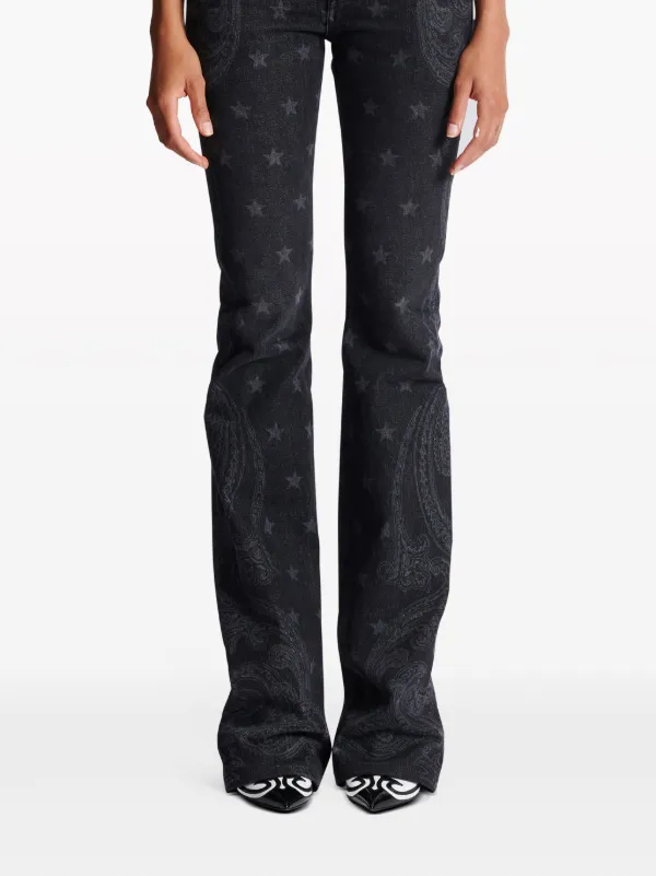 Balmain star-print Bootcut mid-rise Jeans | Black | FARFETCH