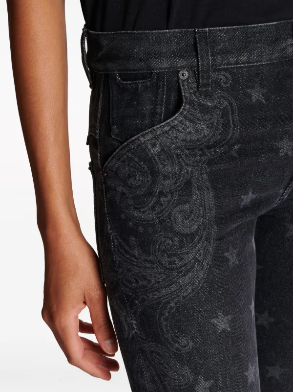 Balmain star-print Bootcut mid-rise Jeans | Black | FARFETCH