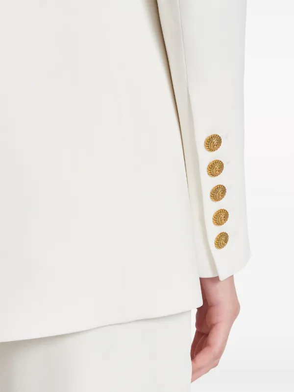 【送料&関税込】Balmain Wool Crepe Open Jacket BALMAIN Two-tone wool-crepe blazer | NET-A-PORTER