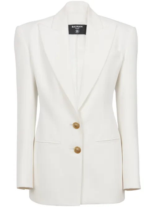 Blazer en crêpe 2-Button à simple boutonnage - Balmain - Modalova