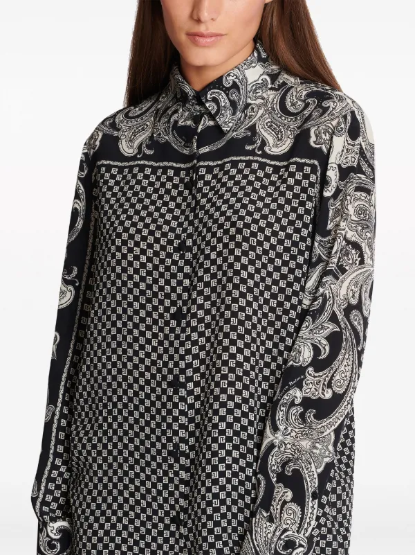 Balmain ペイズリー シルクシャツ | ブラック | FARFETCH JP
