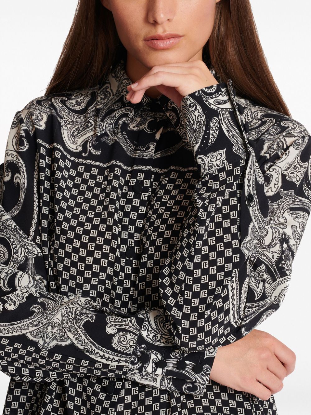 Balmain paisley-print silk shirt Women