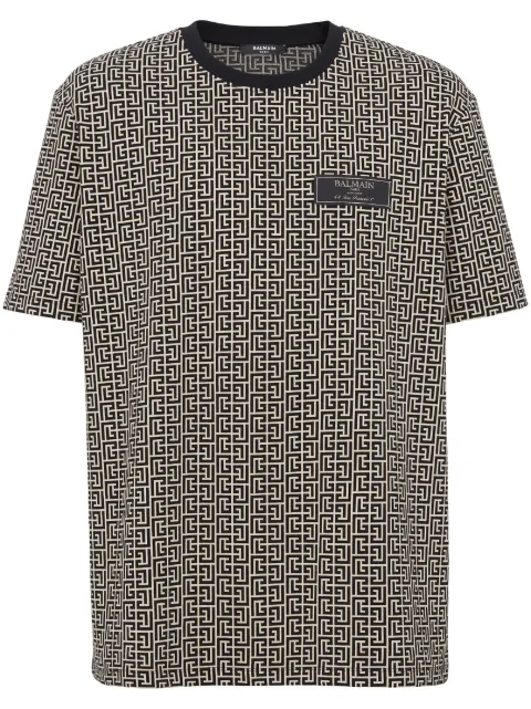Balmain t-shirt à motif monogrammé en jacquard