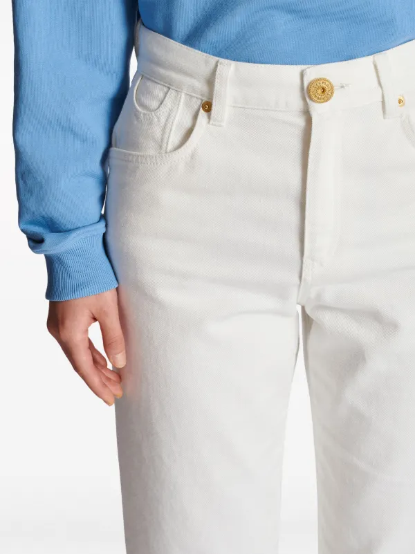 Balmain ミッドライズ ストレートジーンズ | ホワイト | FARFETCH JP