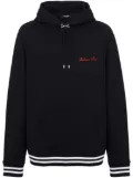 Balmain Signature-embroidered cotton hoodie - Black