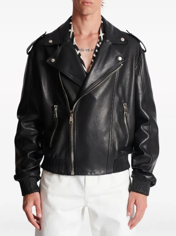 Balmain Leather Biker Jacket - Farfetch