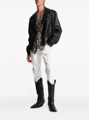 balmain homme サイドパンチングレザーライダースM カスタム