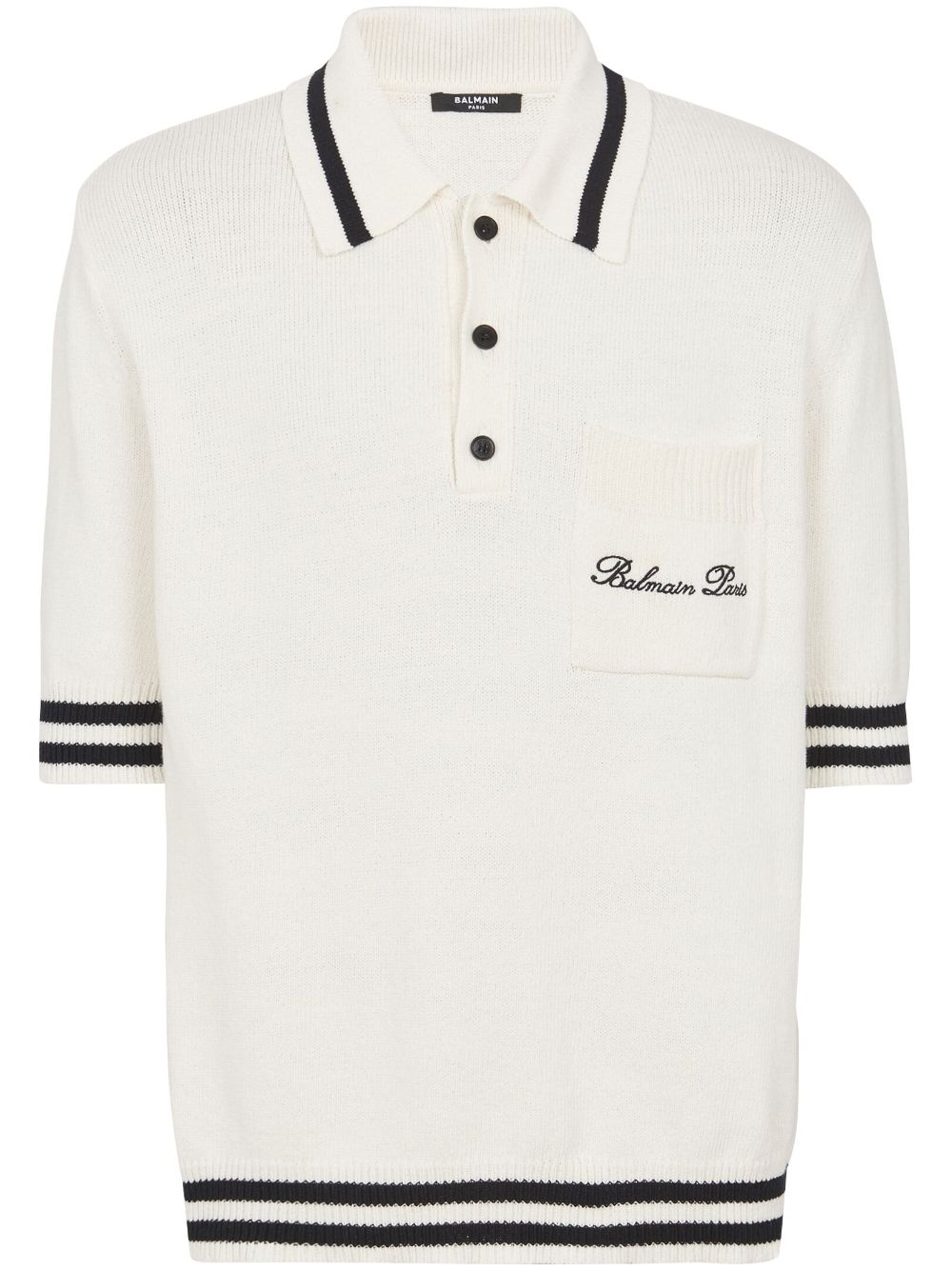 Balmain Poloshirt met geborduurd logo Wit