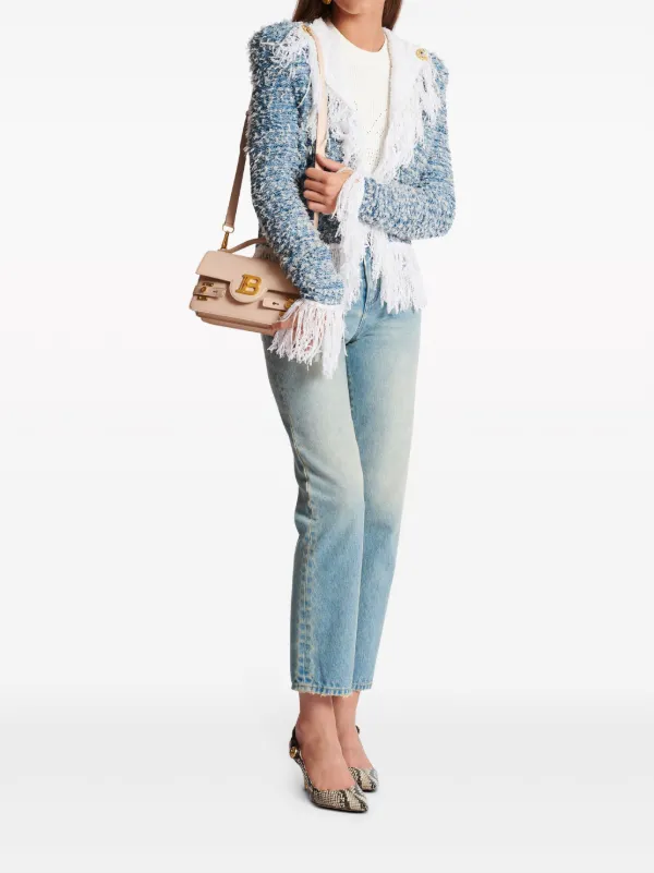 Balmain B-Buzz 24 Leather Shoulder Bag | Neutrals | FARFETCH