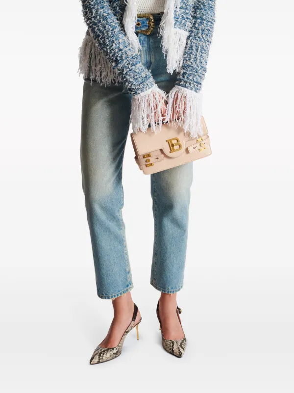 BALMAIN Bハス 24 ハック CN1DA829TCFE GEM B-Buzz 24 canvas and leather bag - Women | BALMAIN