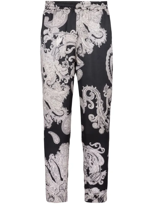 Balmain paisley print Silk Track Pants Farfetch