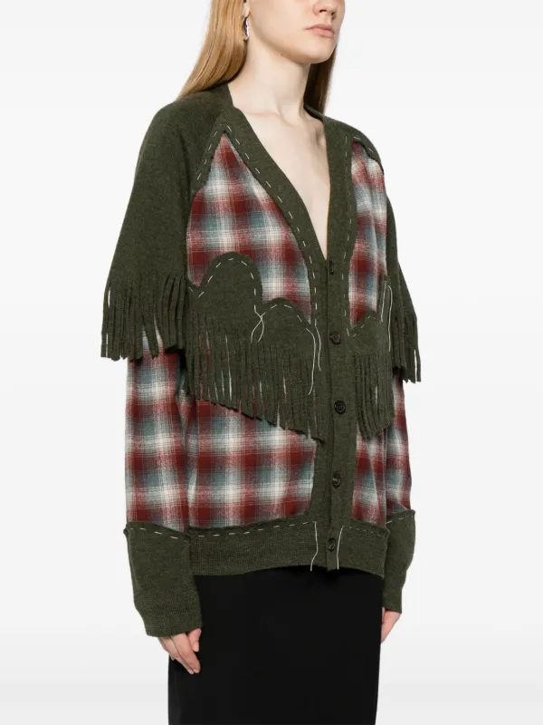 Maison Margiela チェック フリンジ シャツ | グリーン | FARFETCH JP